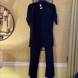 Black Textured PantsSet